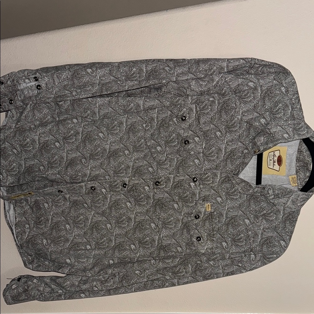 Larry Mahan Gray Paisley Dress Shirt